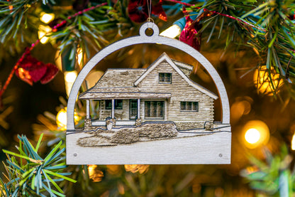 Personalized Wooden House Ornament – Made from Your Photo