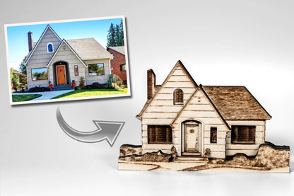 Custom Wooden Home Replica – Crafted from Your Photo