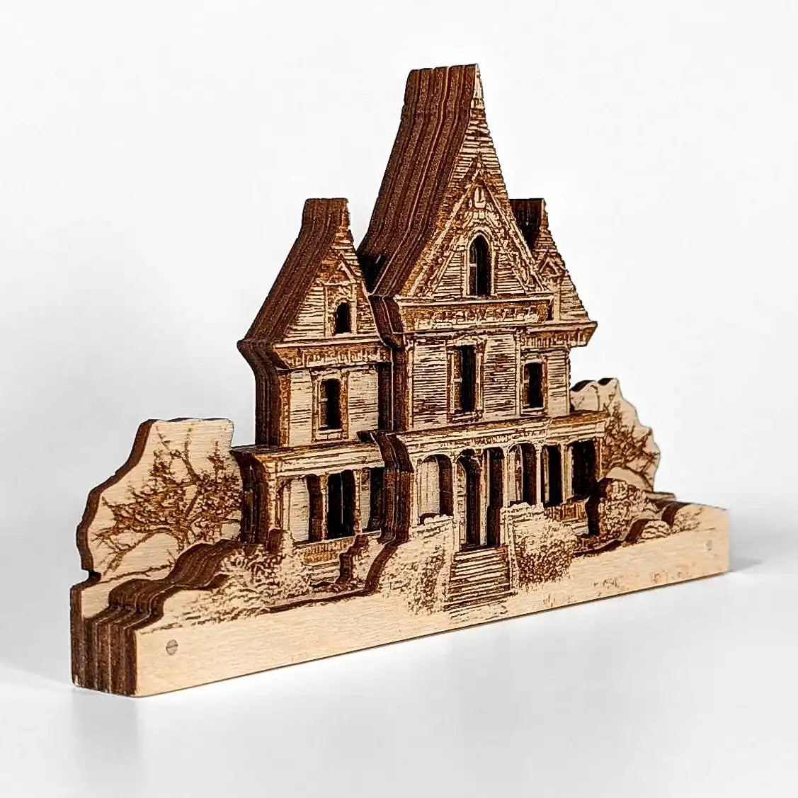 Handmade Wooden Haunted House – Victorian Halloween Decoration