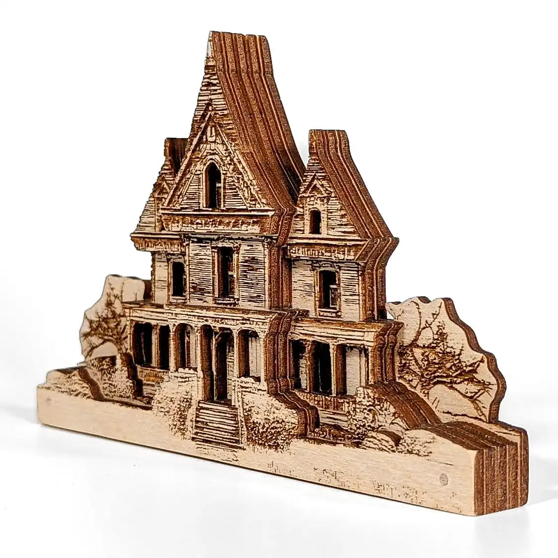 Handmade Wooden Haunted House – Victorian Halloween Decoration