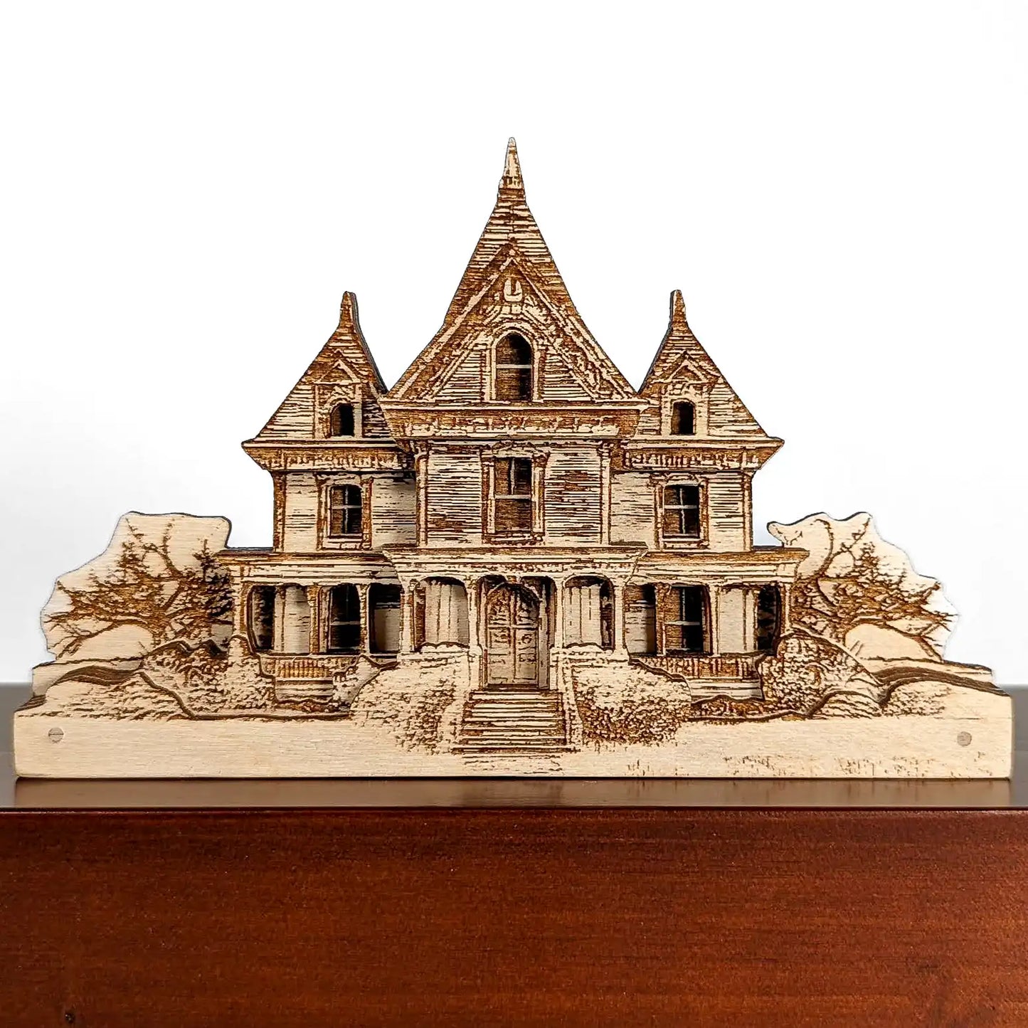 Handmade Wooden Haunted House – Victorian Halloween Decoration