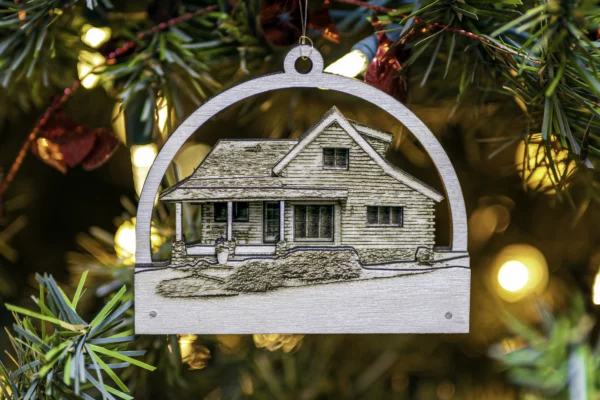 Handmade Christmas ornament of house from an image LittleHomeReplicas scaled